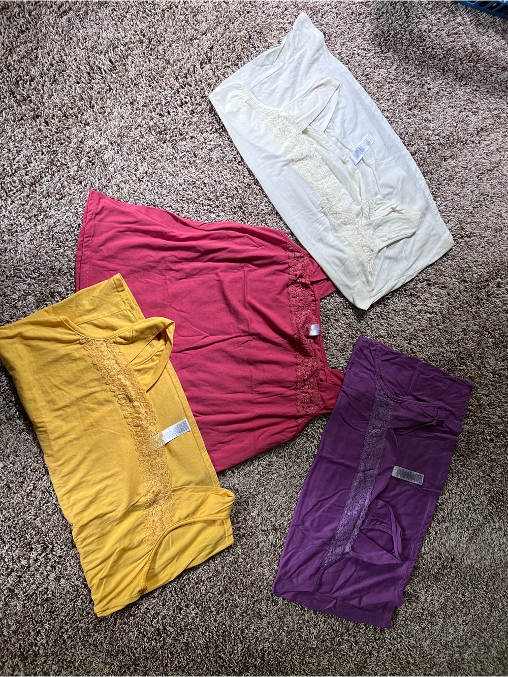 Avon Women’s Tank Tops Set - Yellow, Pink, Purple, Cream